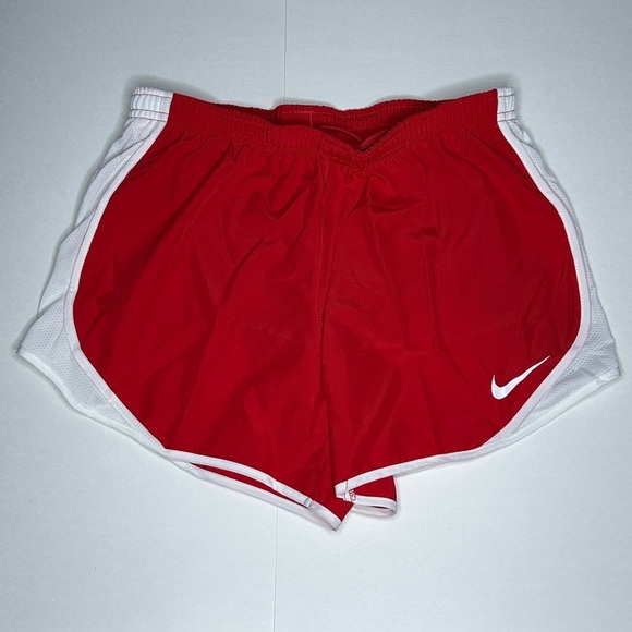 Nike Girls' Dri-FIT Running Shorts Red/White Size L Activewear - Picture 1 of 11
